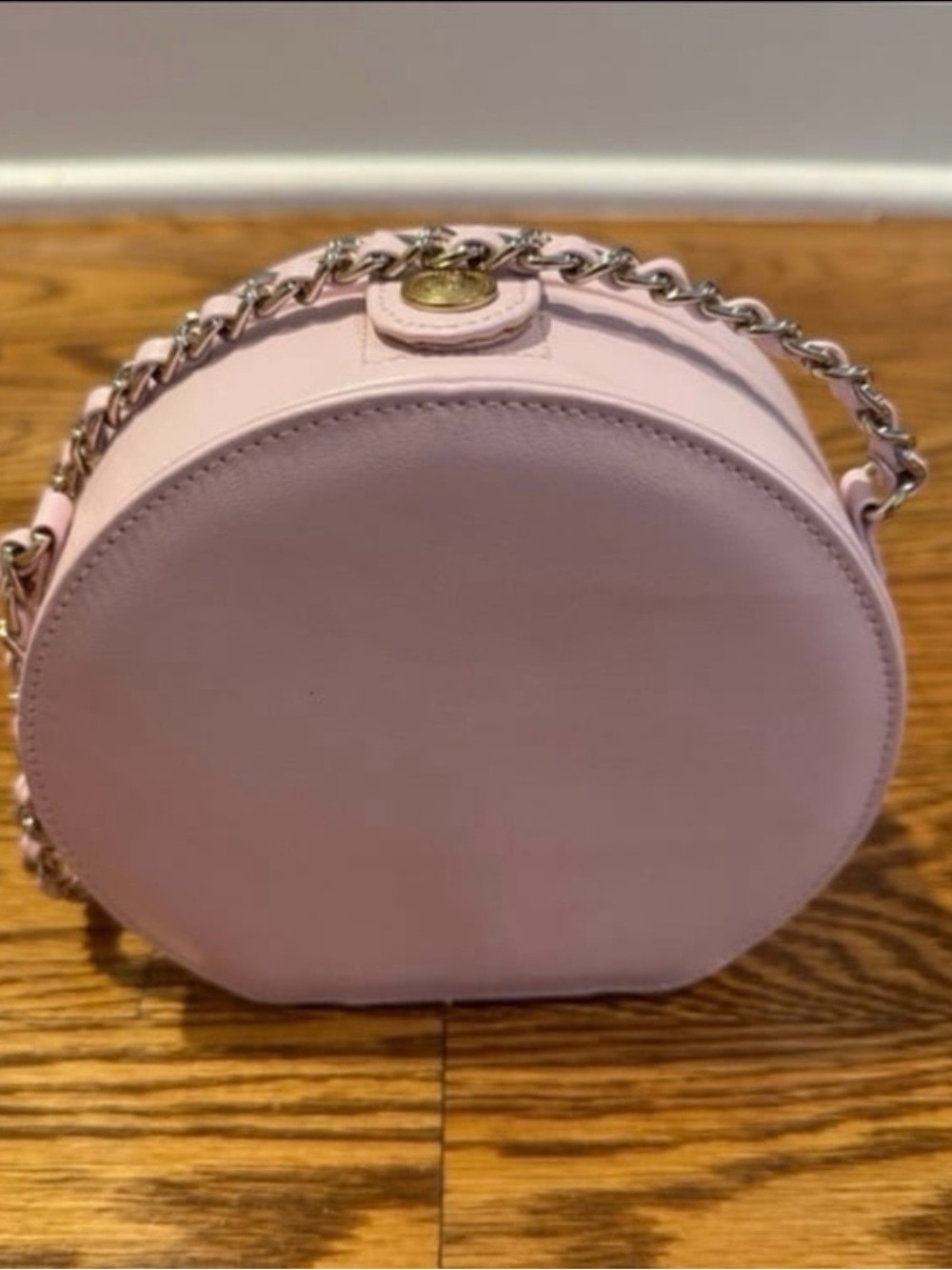 Girls Janie and Jack pink circle purse with gold chain strap